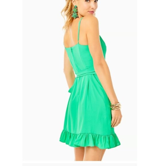 Lilly Pulitzer Alisa Wrap Dress, Botanical Green | Size 4 - Picture 4 of 9